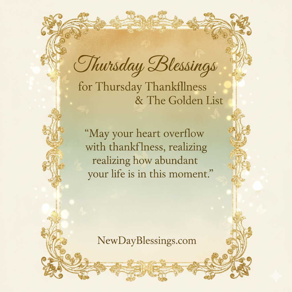 Blessings for Thursday Thankfulness & The Golden List