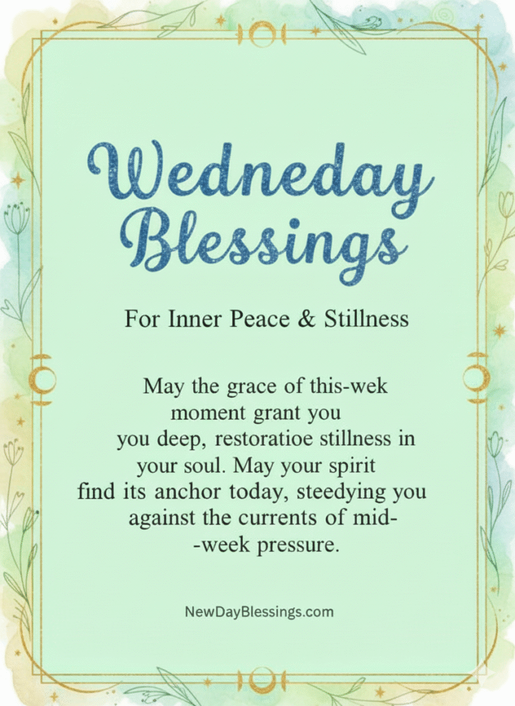 Wednesday Blessing to Peace Wednesday Blessings for Inner Peace & Stillness